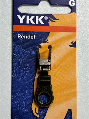 Lynlås vedhæng YKK, antik sølv